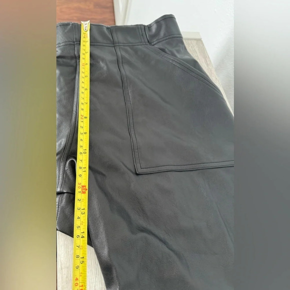 SPANX® Faux Leather Jogger Pants Black Pull On Rocker Chic Luxe Size XL - Picture 7 of 10